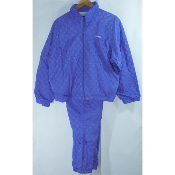 Sweatsuit Head 2 Piece Purple Zip leg Size L - Picture 1 of 8